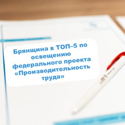 В пятерке лучших: Брянщина лидирует по освещению федерального проекта «Производительность труда»