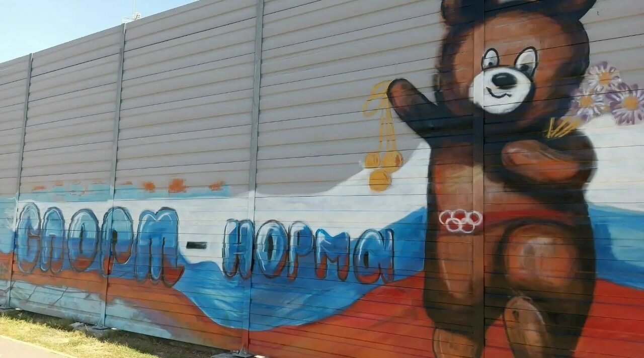 В Брянске федеральный проект «Спорт — норма жизни» поддержали ярким граффити